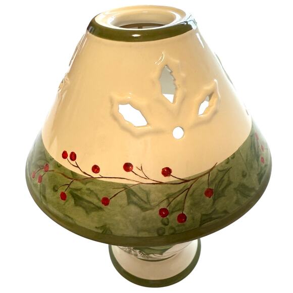 Lenox Vintage Holiday Gatherings Holly Berry Tea Light Candle Lamp New - Picture 3 of 10